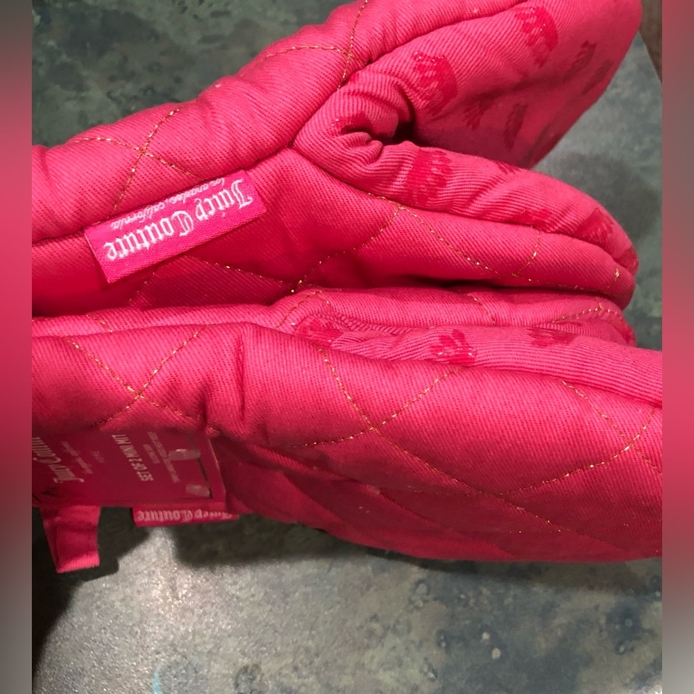Juicy Couture Barbie pink crown monogram silicon grip mini‎ oven mitts set new